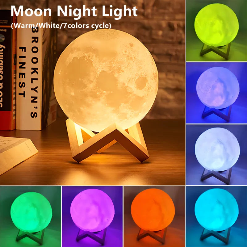 DreamGlow Moon Galaxy Night Light